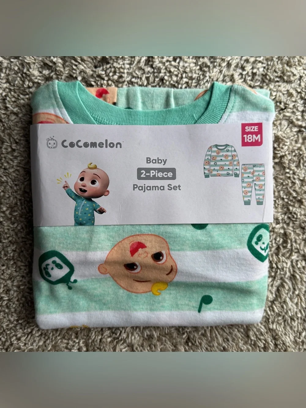 CoComelon Baby 2-Piece Pajama Set 18M NWT JJ Striped